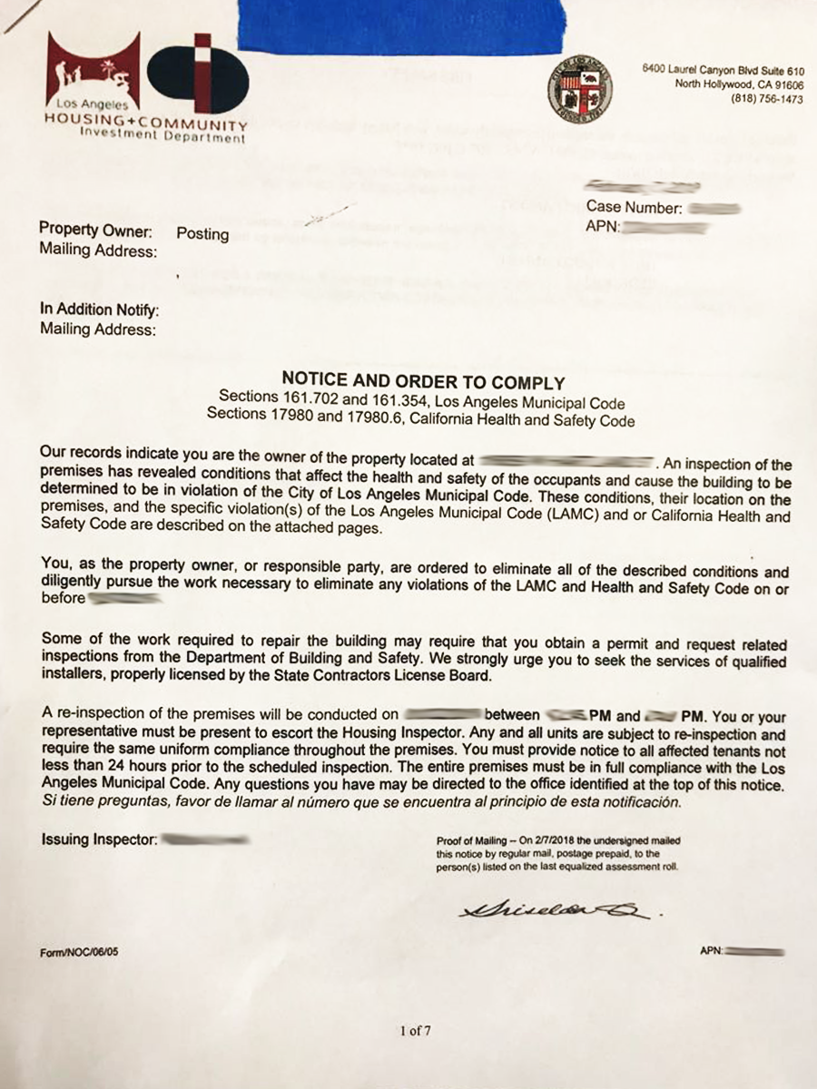 Code Enforcement Notice Of Violation Template