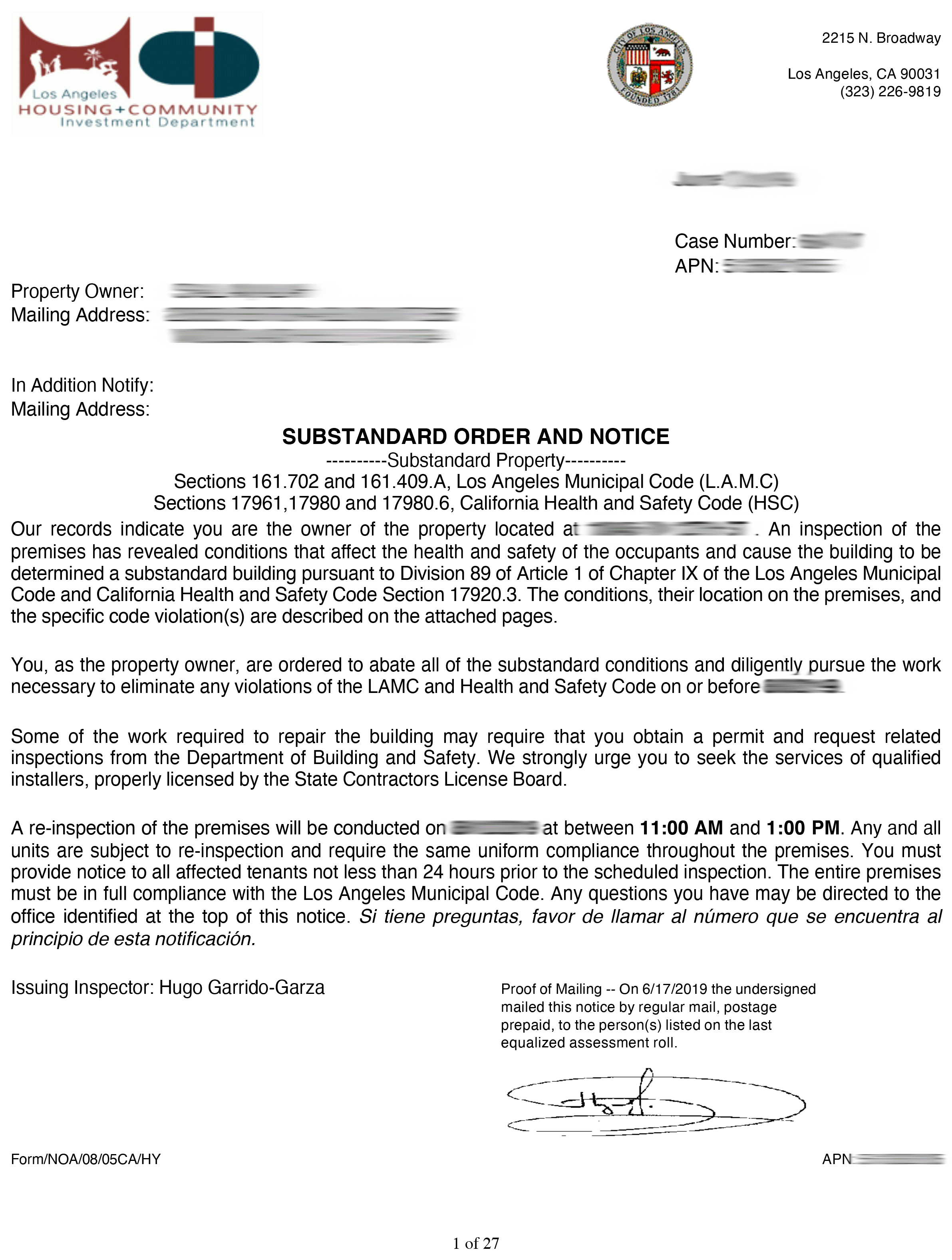 Resolve Notice Of Code Violation Letter Respond Inspection CCS Inc