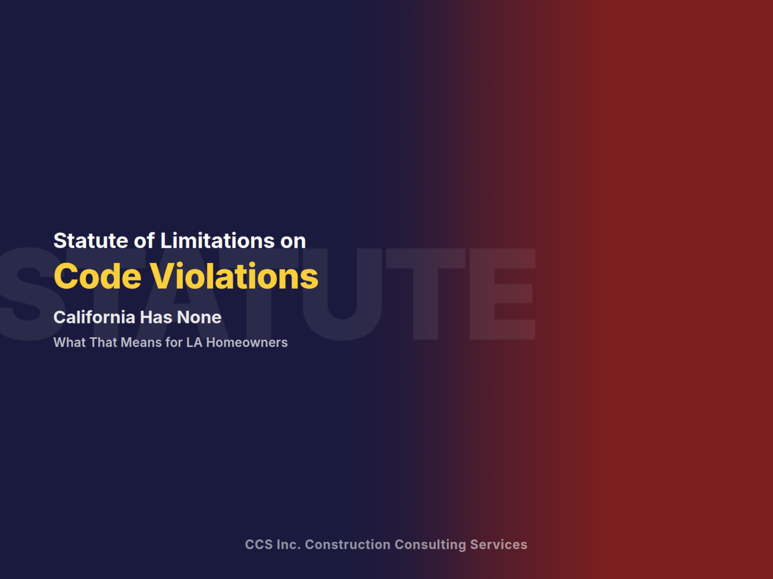 Statute of Limitations on Building Code Violations in California (Or ...